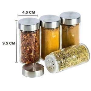 Bamboo Rotating Spice Rack with Jars