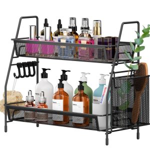 2-Tier Glass & Metal Vanity Organizer